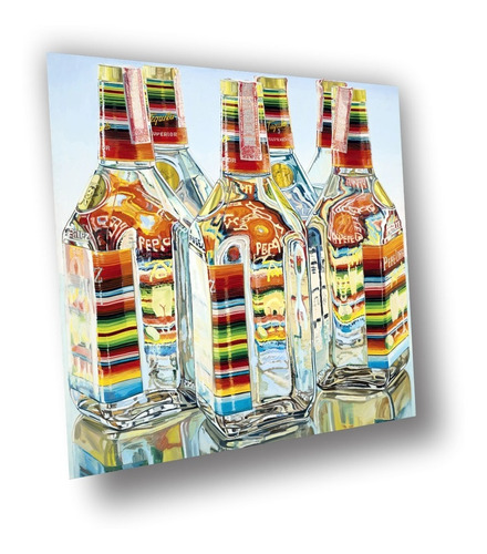 Lienzo Canvas Arte México Decoración Botellas Tequila 100x80
