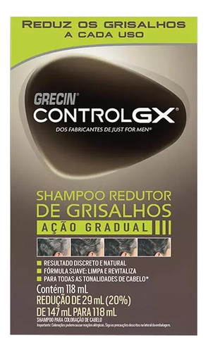  Shampoo Redutor De Grisalhos Grecin Control Gx 118 Ml