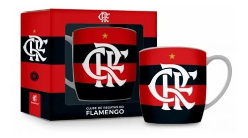 Caneca Porcelana Xícara Personalizada Flamengo Rubro Negro 