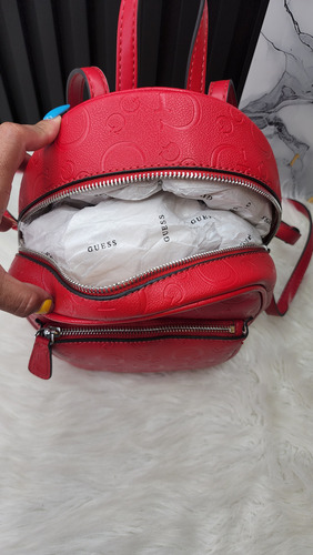Backpack Guess Aa956029 Nueva 100 % Original Con Etiqueta Rojo Estampado