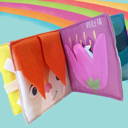 Imagen 3 de 6 de Libro Sensorial Didáctico De Tela Los Colores