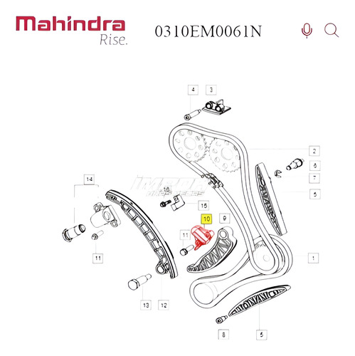 Tensor Hidráulico Corrente Motor Mahindra 2,2