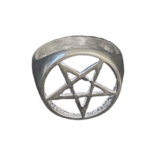 Anillo Hombre Estrella Pentagrama Plata 925 Macizo