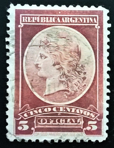 Argentina, Sello Ofic Gj 37 5c 11 1-2 Color 01 Usado L12496