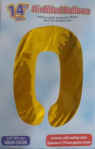 Globos Número Dorado Metalizado (no Usa Helio) 35cm (6 Unid)