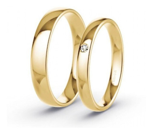 2 Argollas Matrimonio Oro Amarillo 10k Confort Con Zirconia