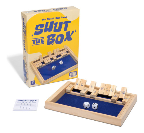 Juego De Mesa Shut The Box Relable Con 2 Dados, Caja De Made