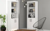 Comprar Combo 2 Bibliotecas Estantes Puertas Diseño Melamina Colores