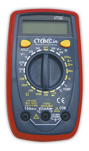 Multímetro Tester Digital Uni-t Ut33c Temperatura Diodos Luz