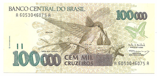 100000 Cruzeiros Banco Central Del Brasil (sin Fecha) Crispy