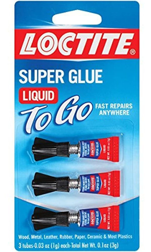 Loctite Super Glue Liquid To Go, Transparente, 3 Tubos De Pr
