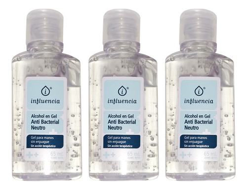 Alcohol En Gel X3 Antibacterial Neutro Higienizante 65ml