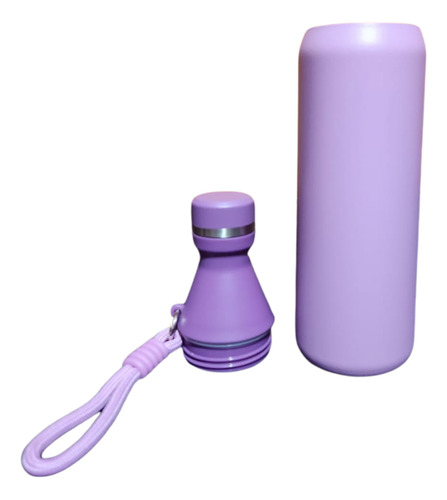 Botella Termica Deportiva,acero Inoxidable,500 Ml Con Correa Morado
