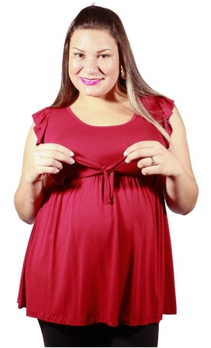 Bata Roupas Gestante Regata Blusa Gravida Plus Size + Brinde