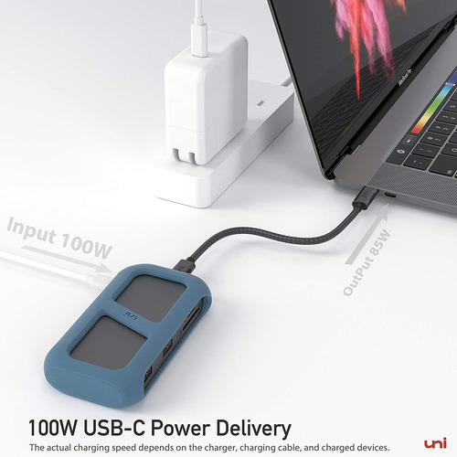 Usb C Ethernet Hub 8-en-1 Adaptador De Aluminio Para Macbook