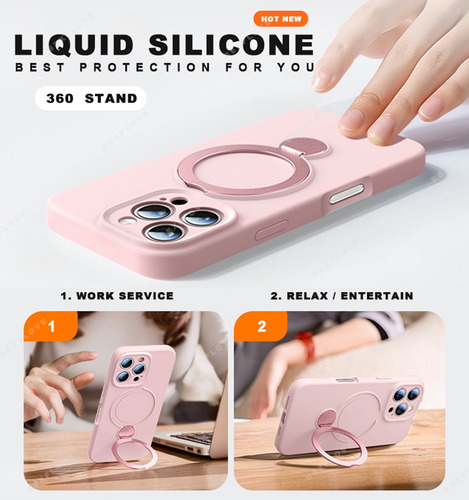 Funda De Teléfono Con Cordón Magnético De Silicona Líquida Para iPhone 16 Plus 13, 15, 14, 16 Pro, Correa De Carga Máxima, Funda Blanda