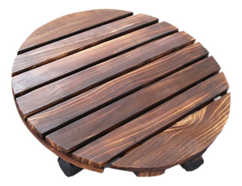 Carrito Rodante Para Macetas De Madera Con 35 Centímetros