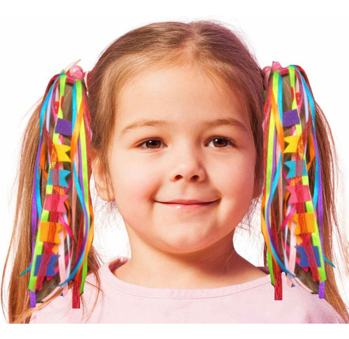 Laço De Cabelo P/ Festa Junina Elástico Fitas E Bandeirinhas