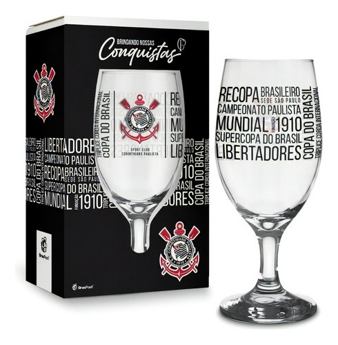 Taça Windsor Clubes - Corinthians Títulos - 330 Ml Cor Transparente