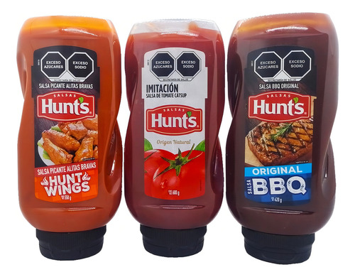 Salsas Bbq Original Ketchup Wings Party Hunts 3 Piezas