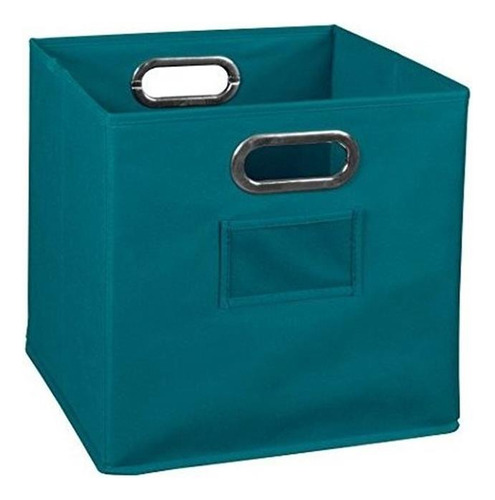 Papelera De Tela Plegable Niche Cubo - Verde Azulad