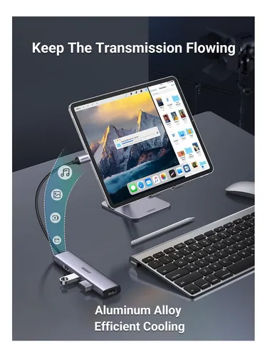 Hub Usb C De Aluminio Ugreen, Concentrador Usb C A Usb 3.0 4
