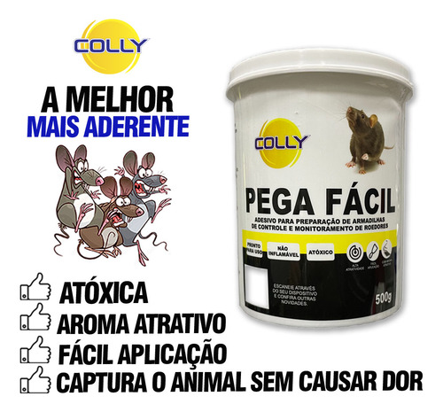 Cola Pega Rato 500gr Captura Roedores + Espátula E Placa