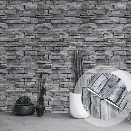 Imagen 7 de 10 de Papel Tapiz Auto-adherible 10mx45cm Piedra Laja Cantera Tp05