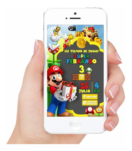 Invitación Digital Interactiva Con Botones Super Mario | 01