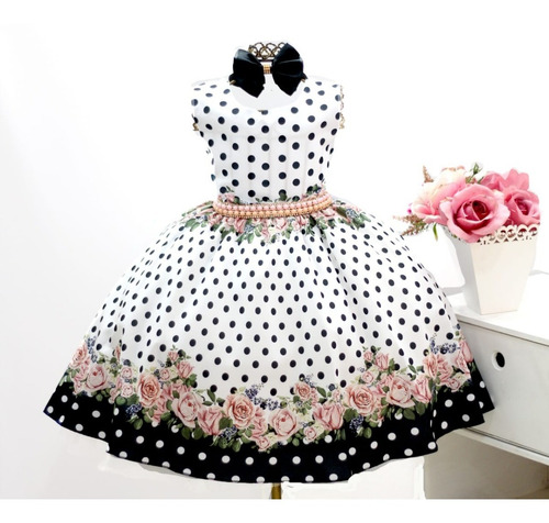 Vestido Festa Infantil Floral Luxo 1 A 16 Ano Preço De Custo