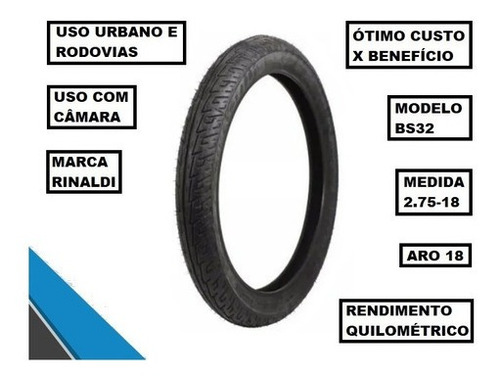 Pneu Rinaldi Dianteiro Bs32 2.75-18 Yamaha Rd 125