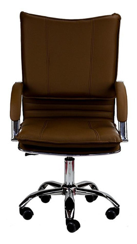 Cadeira de escritório Show de Cadeiras Desenho italiano  marrom com estofado de couro sintético