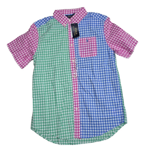 Camisa Manga Corta Ralph Lauren Adolescente Xl 18-20 Cuadros