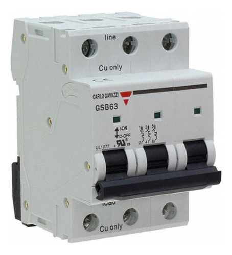 Interruptor Termomagnético En Riel Carlo Gavazzi Gsb633pc25