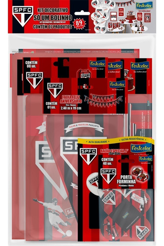 Festa São Paulo Futebol Clube - Kit Decorativo Só Um Bolinho