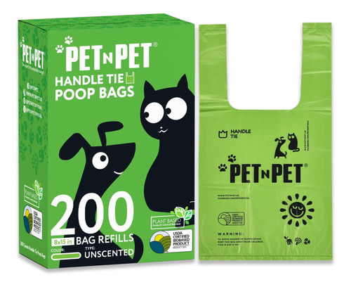 Pet N Pet Bolsas Para Caca 200 Unidades Sin Perfume, Bolsas 