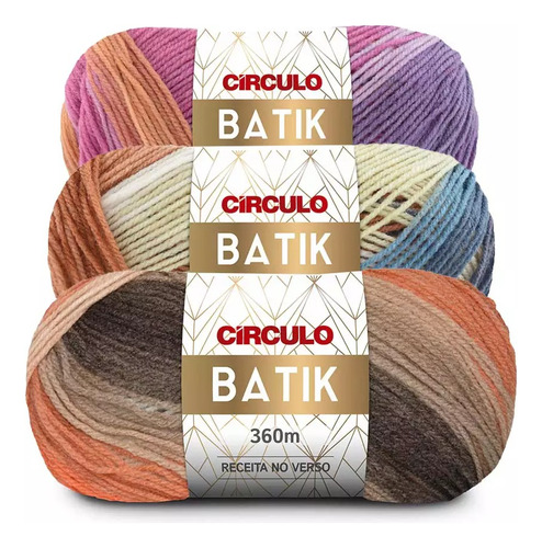 Lã Batik 100g Círculo S/a- Kit Com 10 Unidades