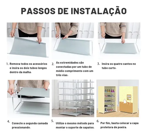 Sapateira Organizadora 7 Prateleiras Lisa 21 Pares - Rosa