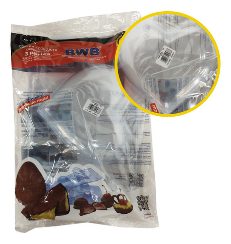 Forma Silicone Bwb Coração 1kg Chocolate Sp 47 Especial