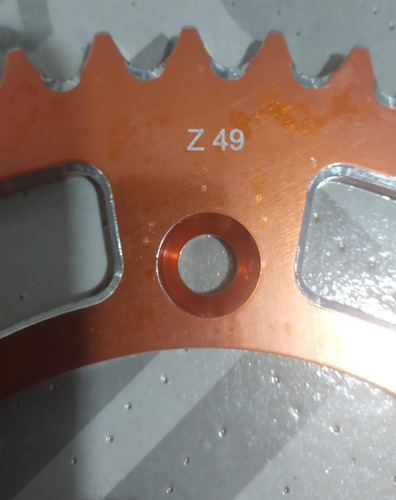Coroa De Aluninio 49 Dentes Laranja Ktm/husq/gas 85cc Laranja