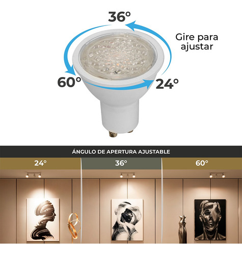 Lámpara De Techo Led Angulo Ajustable Illux Chime Dh-5101 Blanco