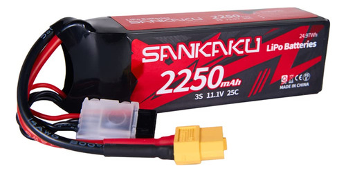 Sankaku Mah 3s Lipo Batería 25c 11.1v Con Enchufe Xt60 Par.