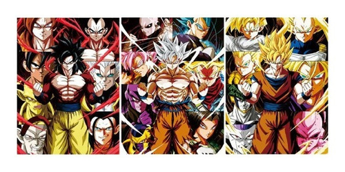 Poster Lenticular 3d Goku Distintas Fases Dragon Ball