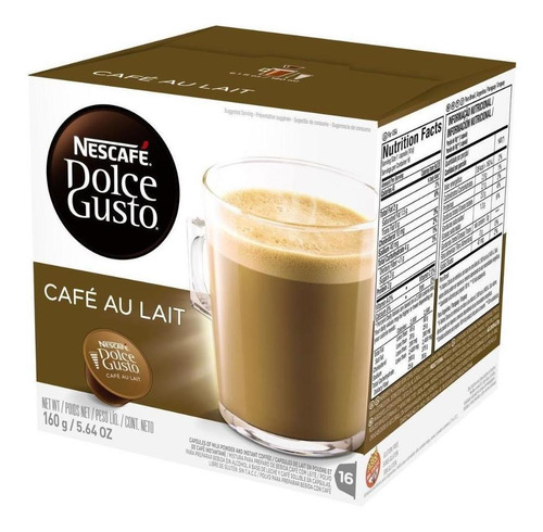 Imagem 2 de 3 de Café Em Cápsula Nescafé Dolce Gusto Café Au Lait 16 Cápsulas