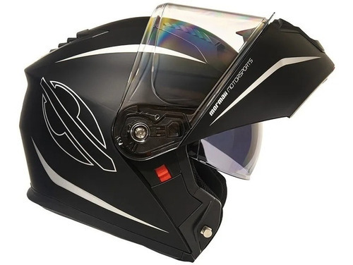 Capacete Moto Mormaii Articulado V1 Cordillera Óculos Solar Cor Cruise - Preto Fosco - Prata - Branco Tamanho do capacete L - 60