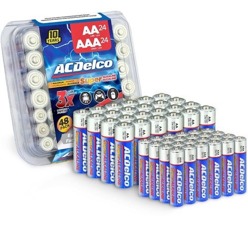 Acdelco Pack 24 Pilas Aa + 24 Baterías Aaa Set 48 Unidades