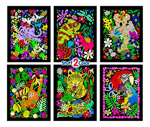 Koala, Gecko, Elefante, Mono, Loro, Tigre-6 Dibujos De Terci