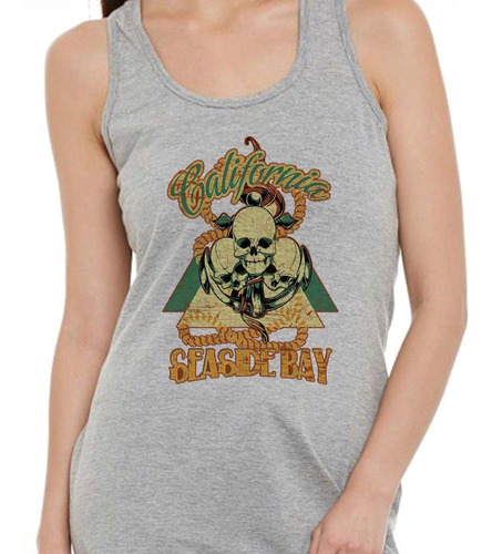 Musculosa California Seaside Bay Skulls Piramide