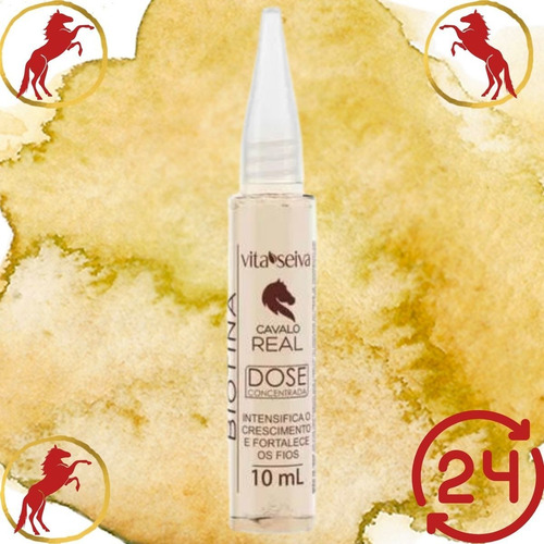 Imagem 3 de 10 de Kit C/24 Ampola Biotina Cavalo Real Vita Seiva 10ml