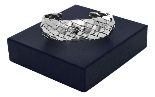 Hermoso Brazalete De Plata .925 Modelo Petatillo Plata 6 Cm 17 Cm